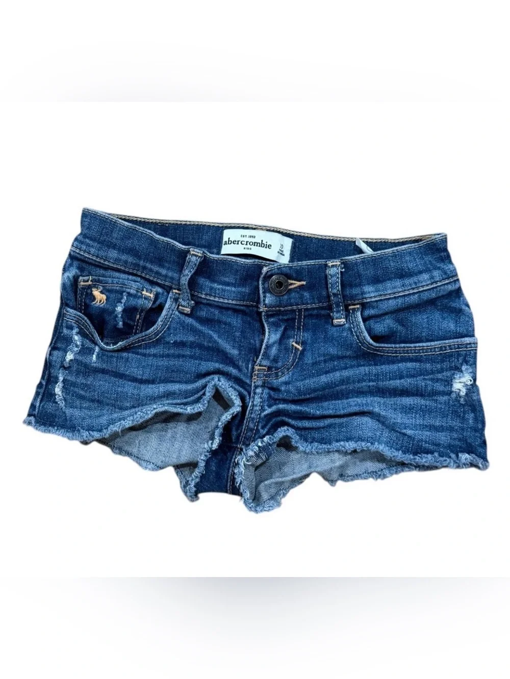 Abercrombie & Fitch Dark Blue Denim Cutoff Shorties